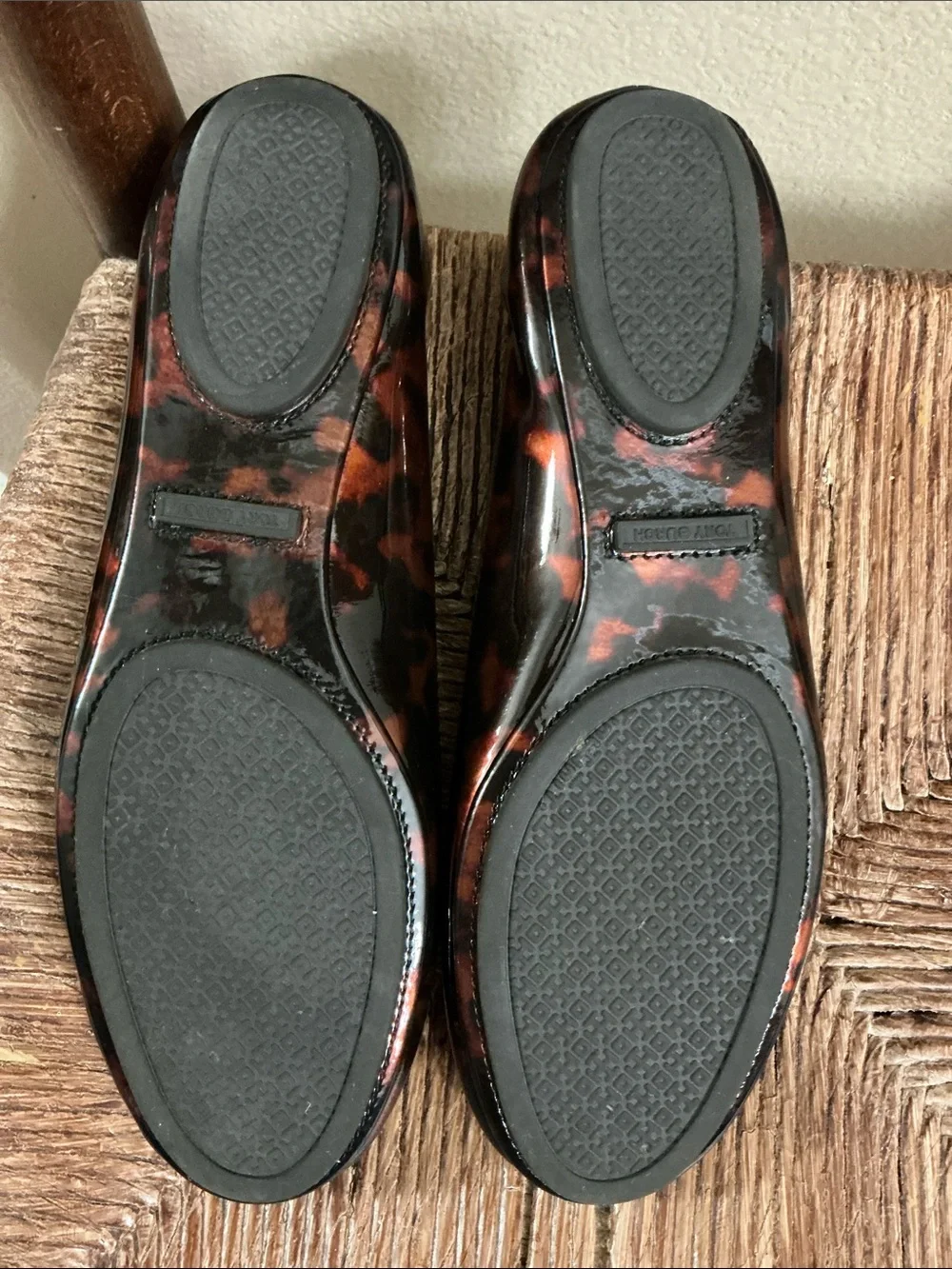 Tory Burch Tortoiseshell Patent Reva Ballet Flats